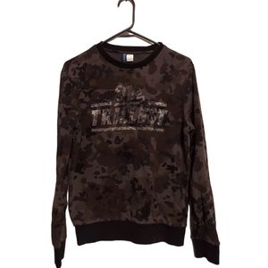 Divided Camo Sweatshirt Size Small Green Grey Loungewear Military Camouflage